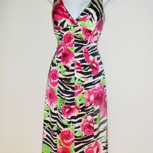 CACHE' WOMEN'S 6 FLORAL SLEEVELESS COCKTAIL DRESS